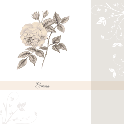 Rouwkaart in vintage zachte kleuren met roos