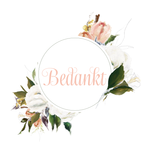 Bedankkaart olieverf bloemen