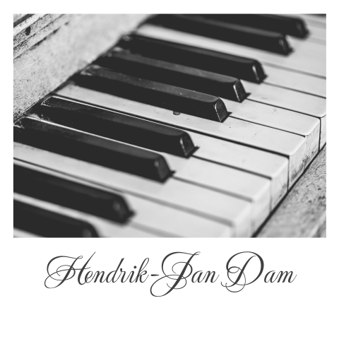 Moderne bedankkaart man of vrouw met foto piano