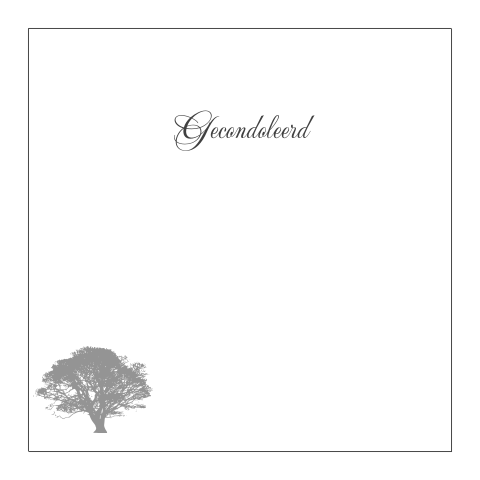 Condoleance kaart met boom en grijze rouwrand