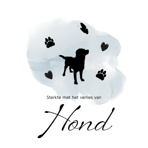 Condoleance kaart hond met verf en pootjes