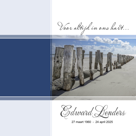 Rouwkaart strand en strandpalen