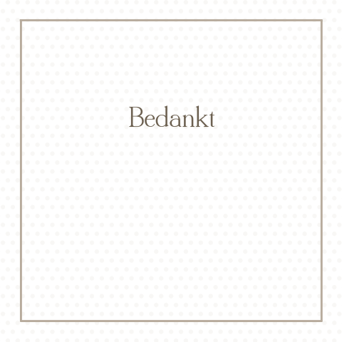 Traditionele bedankkaart maken met taupe rouwrand stippen