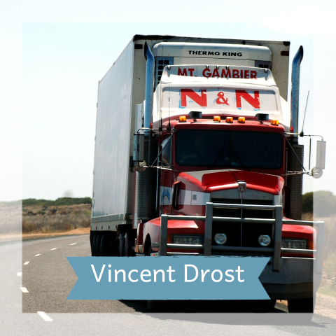 Rouwkaart met vrachtwagen