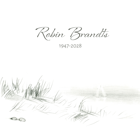 Rouwkaart pentekening duinen met zee en duingras