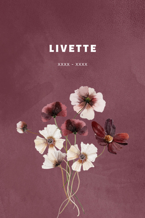 Bidprentje velvet look terra bloemen