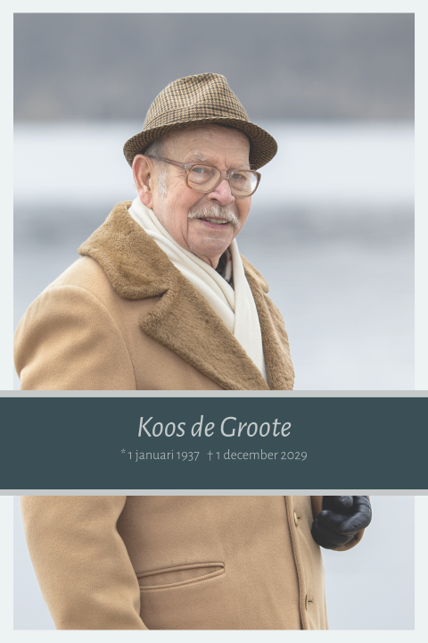 Foto rouwkaart met blauw tinten