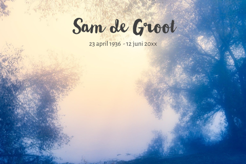 Rouwkaart Natuur met Bomen en Mist
