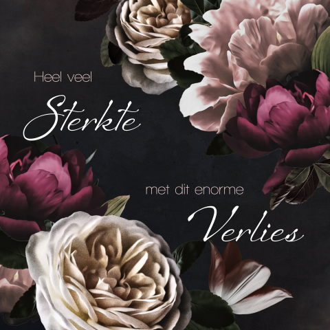 Condoleancekaart klassieke roze rozen