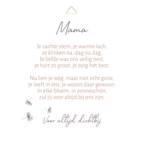 Herinneringstegel mama gedicht aandenken