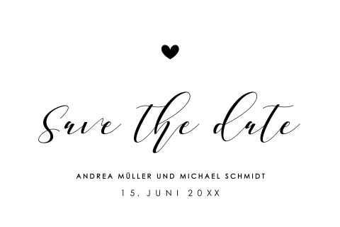 Save the Date Karte mit dezentem Herz