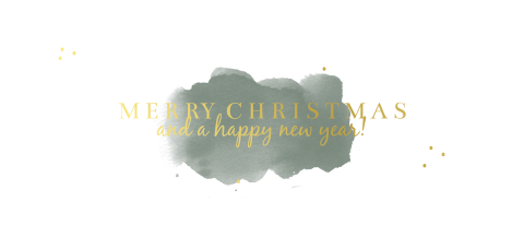 Elegante Weihnachtskarte mit grüner Aquarellwolke