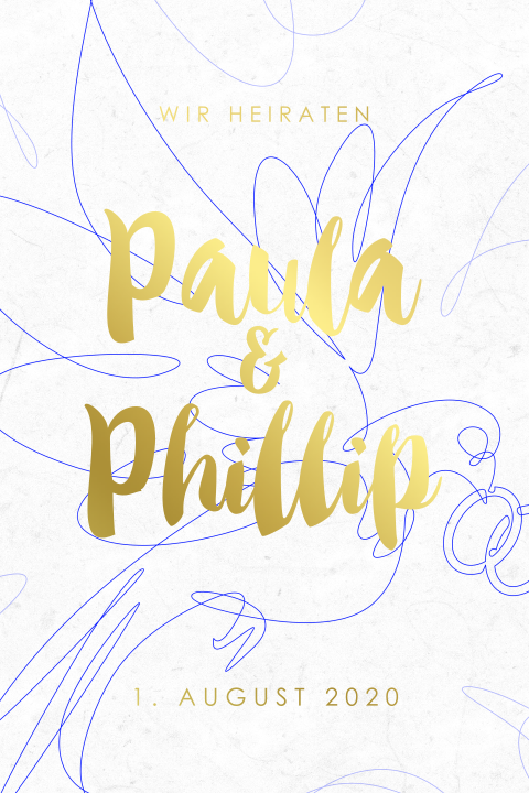 Hochzeitseinladung mit einer Taube und Ringen: "Wedding Sign"