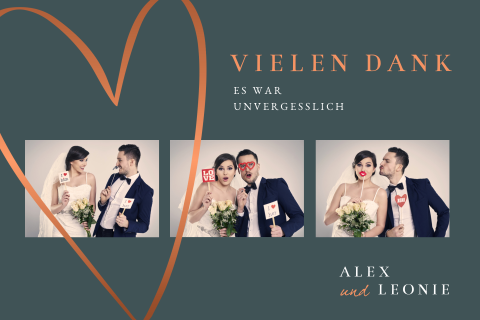 Dankeskarte mit Ihren Bildern und großem Herzen: "Amore"