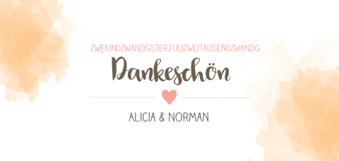 Hübsche Dankeskarte mit Pastellwolken: "Sweet Love"