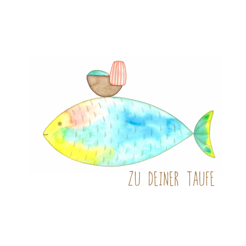 Taufkarte bunter Fisch