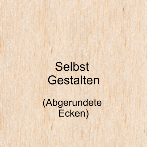 Holzkarte blanko quadratisch mit abgerundeten Ecken