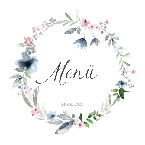 Menükarte - Pastellblumen
