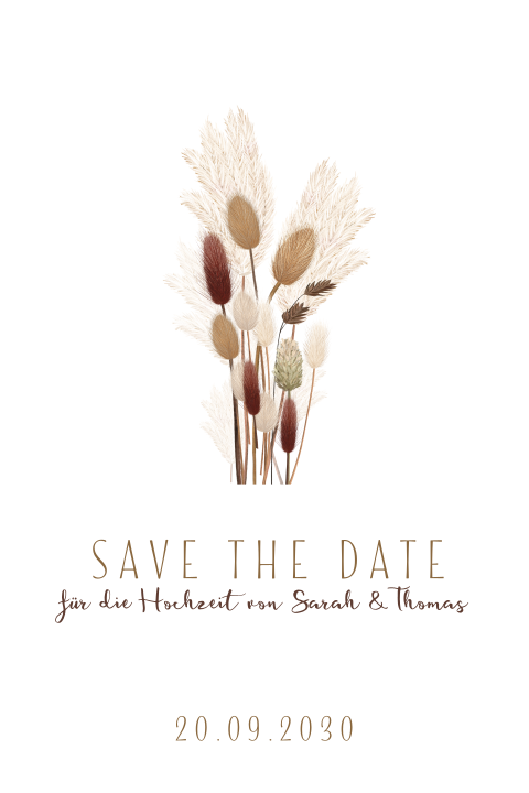 Save the Date Karte mit sommerlichen Pflanzen: "Sommerliebe"