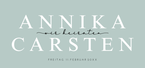 Stilvolle Hochzeitseinladung mit Ihren Namen im Mittelpunkt