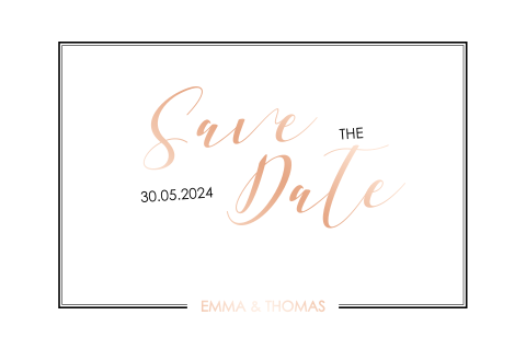 Elegante Save the Date Karte mit Rahmen