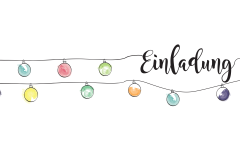 Einladung - Bunte Girlande