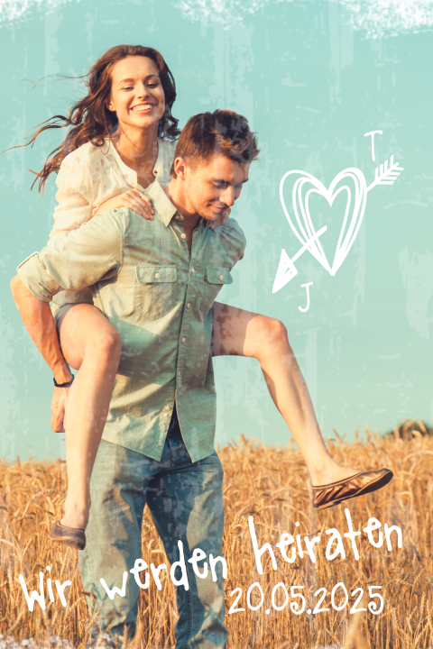 Hochzeitseinladung im Vintage-look für Ihre Vintage-Hochzeit