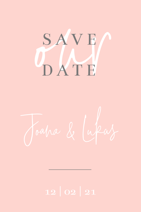 Save the Date mit rosafarbenen Hintergrund