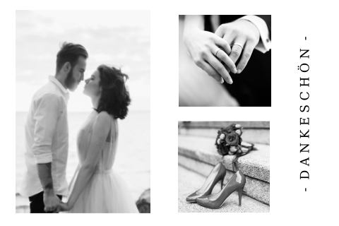 Elegante Dankeskarte mit mehreren Bildern Ihrer Hochzeit