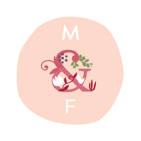 Hochzeitseinladung mit schmuckvollem "&" und Initalen: "Pink Love"