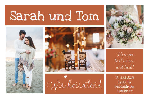 Moderne und strukturierte Einladungskarte zu Ihrer Hochzeit