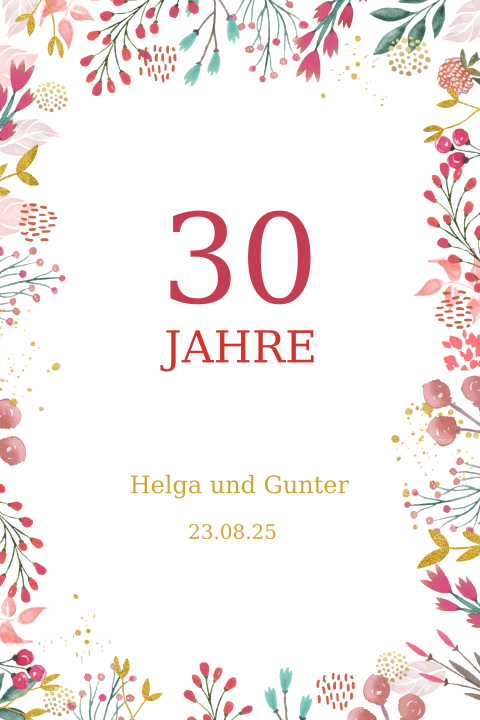 Florale Geburtstagseinladung - 30