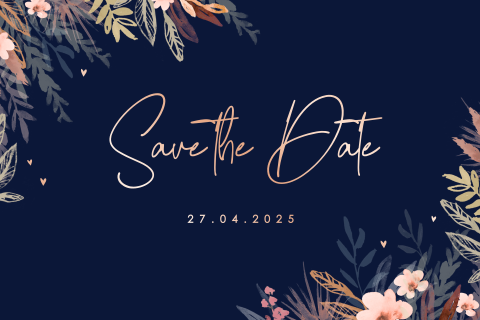 Save the Date Karte mit blauem und Pflanzenmotiv: "summernight"