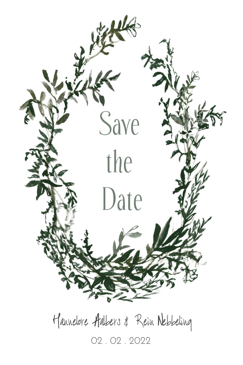 Save the Date Karte mit Pflanzenranken: "Botanical"