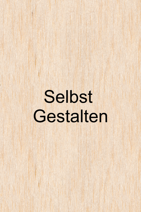 Holzkarte blanko hochformatig mit Ecken