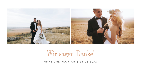 Dankeskarte mit Bildern Ihrer Hochzeit und Foliendruck: "Wildblumen"
