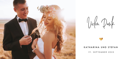 Dankeskarte für Ihre Hochzeit mit einem persönlichen Bild: "Eukalyptus"