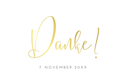Dankekarte - Goldene Schreibschrift