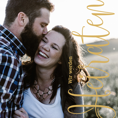 Hochzeitseinladung mit einem schönen Schriftzug