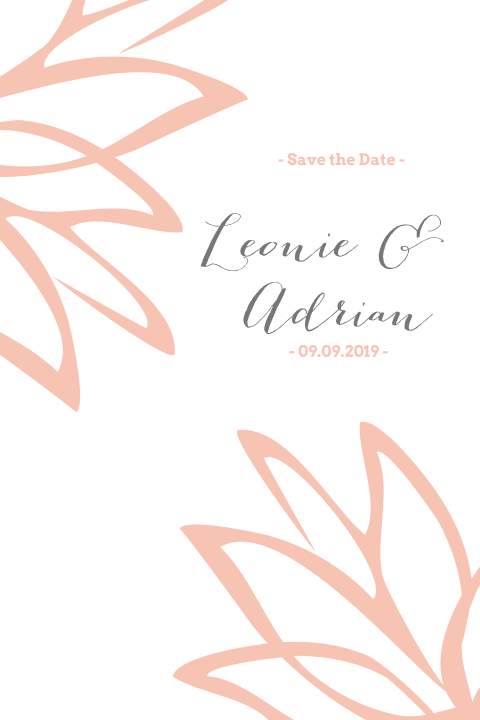 Save the Date Karte mit zwei Pfingstrosen