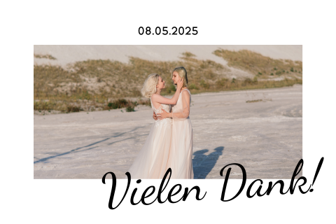 Dankeskarte für Ihre Hochzeit mit schönem Schriftzug