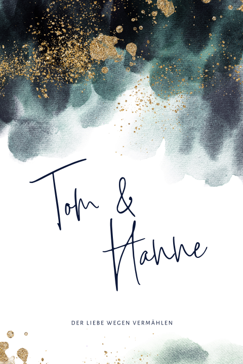 Hochzeitseinladung mit Farbverläufen: "Aquarellliebe"