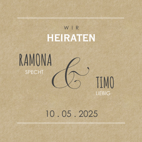 Hochzeitseinladung mit klarer Struktur, für Ihren großen Tag