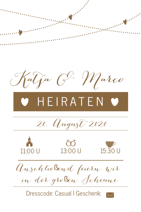 Hochzeitseinladung mit Girlanden und rustikalem Design: "Rustic Love"