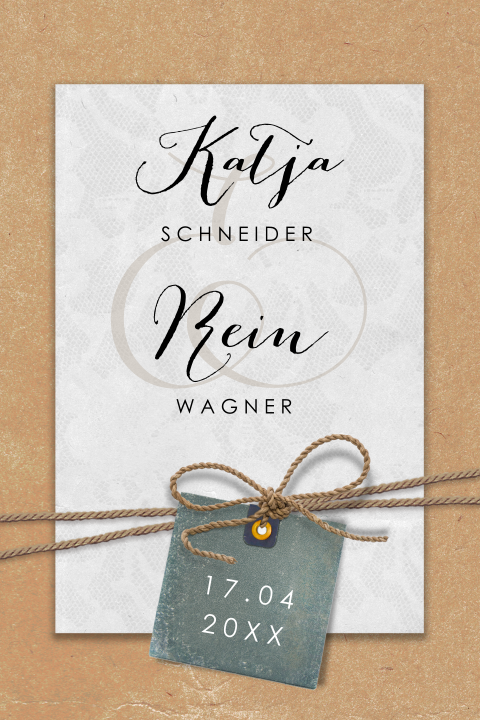 Rustikale Hochzeitseinladung für eine Landhochzeit
