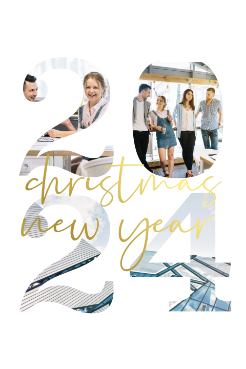 Coole Neujahrskarte mit individuellem Foto und Folie