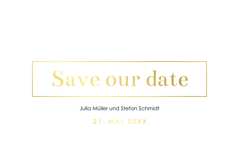 Save the Date Karte für Ihren großen Tag: "Golden Time"