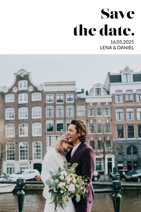 Save the Date Karte mit Ihrem Bild als Blickfang: "Dreamwedding"
