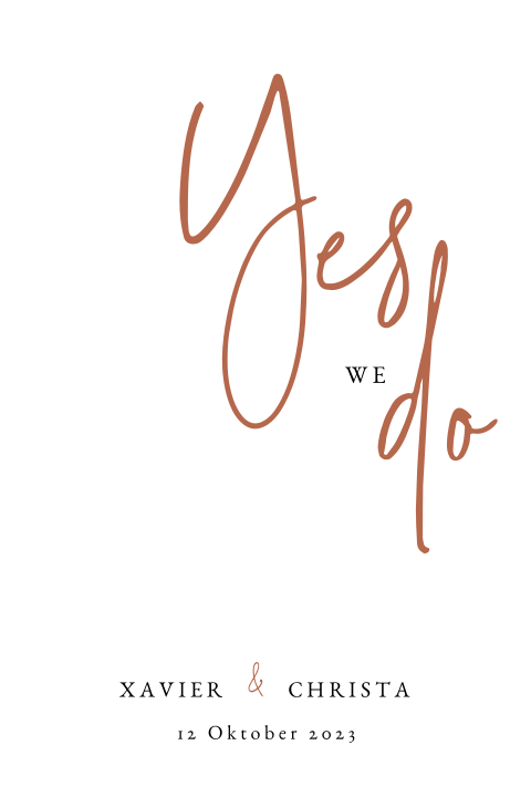 Schöne Hochzeitseinladung mit elegantem Schriftzug: "Liebesglück"