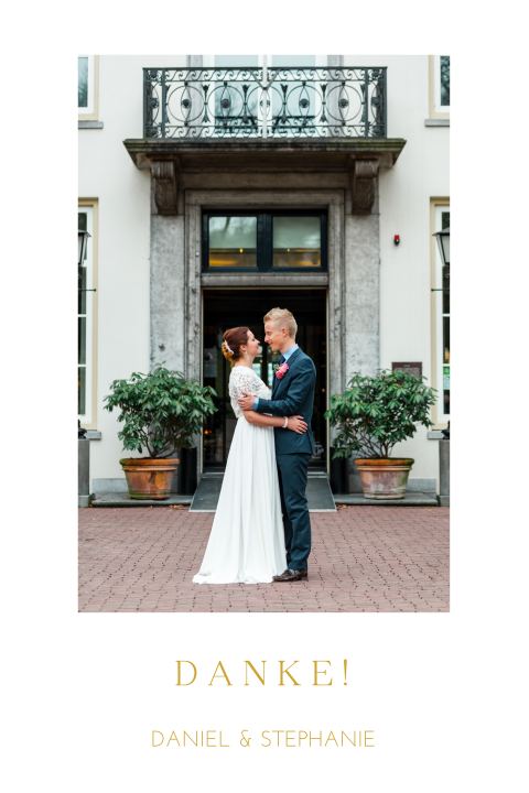 Hübsche Dankeskarte mit Ihrem Bild der Hochzeit